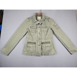 American Eagle Outfitters Utility Jacket Women's Size Medium Army Green Full Zip